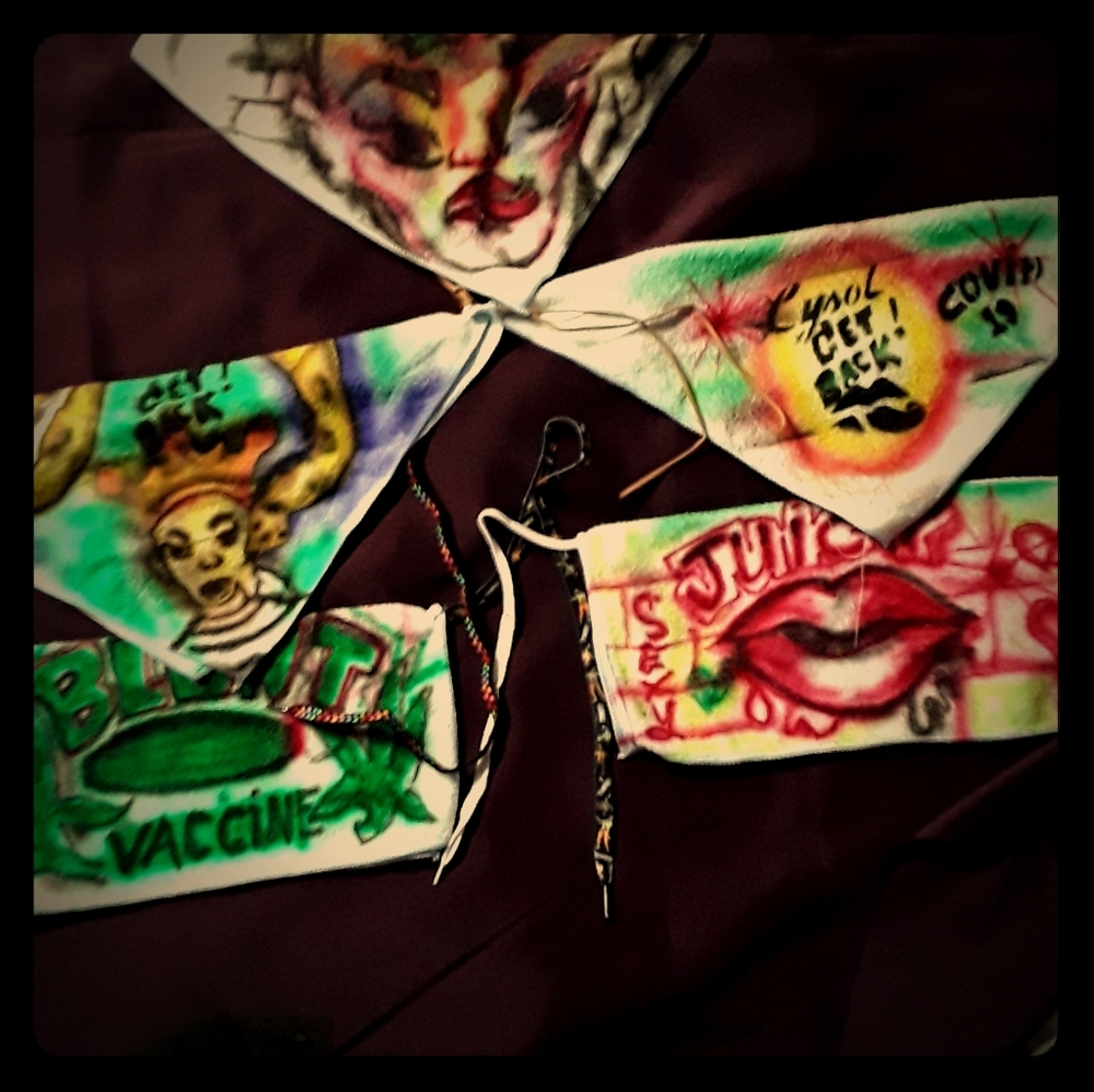 Custom Airbrush face towel mask.